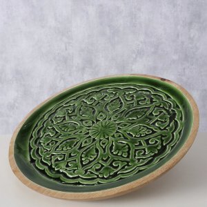 Drewniany talerz ze żłobionym wzorem GRELO, Ø 30 cm 5