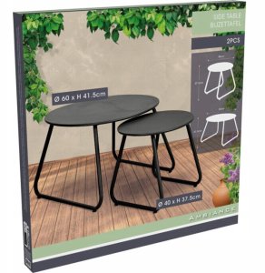 Home Styling Collection Zestaw stolików kawowych metalowych, Ø 40 cm, Ø 60 cm 2