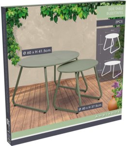 Zestaw stolików kawowych metalowych, Ø 40 cm, Ø 60 cm 2