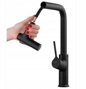 Invena bateria kuchenna z wyciąganą wylewką Farsala czarna BZ-40-L04-S 5