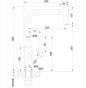 Invena bateria kuchenna z wyciąganą wylewką Farsala czarna BZ-40-L04-S 8