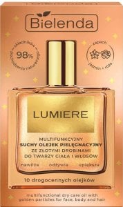 BIELENDA Lumiere Multifunkcyjny suchy olejek pielęgnacyjny ze złotymi drobinami do twarzy, ciała i włosów 50 ml 1