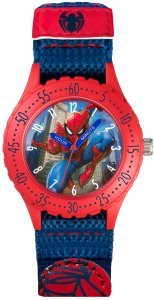 Accutime Time Teacher Watch Spiderman Blue Fabric Strap 1