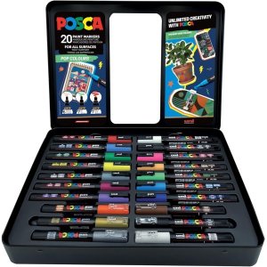 POSCA GIFT METAL TIN, 20 ass. Pop Colours (6xpc1mc - 7xpc3m - 7xpc5m) 1