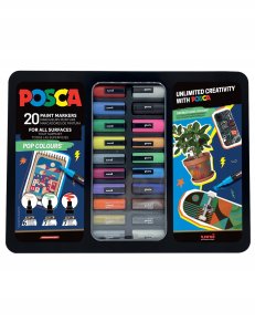 POSCA GIFT METAL TIN, 20 ass. Pop Colours (6xpc1mc - 7xpc3m - 7xpc5m) 2