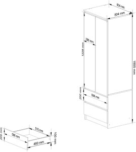 SZAFA STAR S 60 cm 2 DRZWI 2 SZUFLADY PK BIAŁA 8