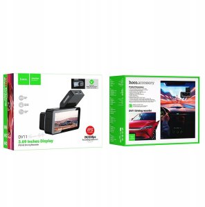 HOCO kamera samochodowa z wyświetlaczem 3,69" 2K GPS DV11 srebro szara 9