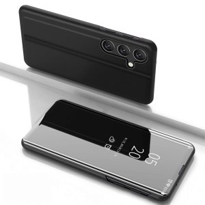 Clear View Case etui do Samsung Galaxy S25 pokrowiec z klapką - czarne 1
