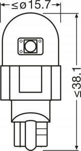 Żarówka LED (Blister 2szt.) W16W 12V 1,4W W2,1X9,5D bez homologacji drogowej LEDriving SL, czerwona 4