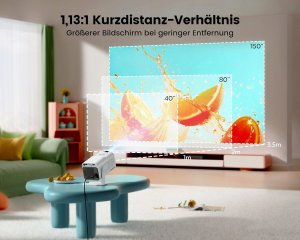 TOPTRO MINI rzutnik Full HD 1080p projektor WiFi6 Bluetooth kino domowe 3