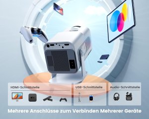 TOPTRO MINI rzutnik Full HD 1080p projektor WiFi6 Bluetooth kino domowe 5