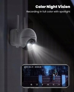 ieGeek ZS-GX1S Zewnętrzna kamera monitoringowa 2K akumulator zewnętrzny 4