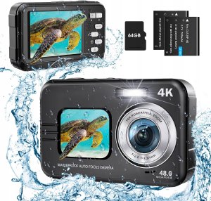 Kamera Aparat podwodny HICSHON 4K wodoszczelny cyfrowy 48 MP kompaktowy 64G 1