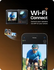 Surfola SF630 Action Cam 4K 60 FPS kamera podwodna sportowa WiFi 1350 mAh 6