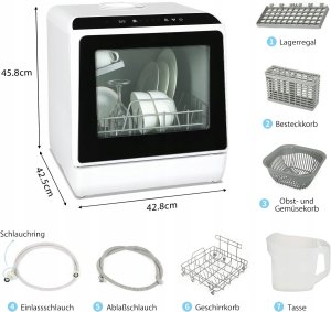 Mini zmywarka do naczyń 5l przenośna wolnostojąca 6 programów 3