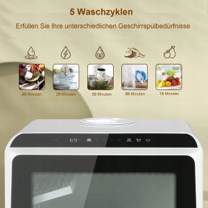 Mini zmywarka do naczyń 5l przenośna wolnostojąca 6 programów 4