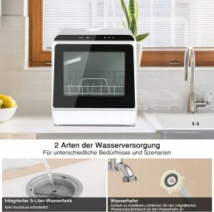 Mini zmywarka do naczyń 5l przenośna wolnostojąca 6 programów 6