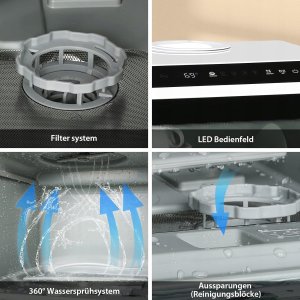 Mini zmywarka do naczyń 5l przenośna wolnostojąca 6 programów 7