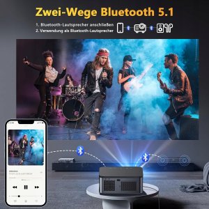 XIWBSY T07 Projektor Android TV 20000 kino domowe 4K 5G WiFi Bluetooth 3