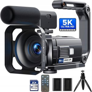 Zestaw CAMWORLD AC12A Kamera wideo 5K 56MP do vlogowania 270 64 GB 1