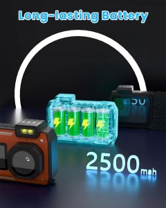 Kamera podwodna MOREXIMI 33FT Wodoodporna 4K 65 MP 64 GB aparat cyfrowy 4