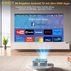 Projektor LCD XIWBSY 4K Full HD 5G WiFi Bluetooth kino domowe 20000 lumenów 2