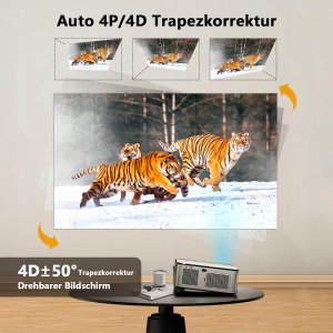 Projektor LCD XIWBSY 4K Full HD 5G WiFi Bluetooth kino domowe 20000 lumenów 4