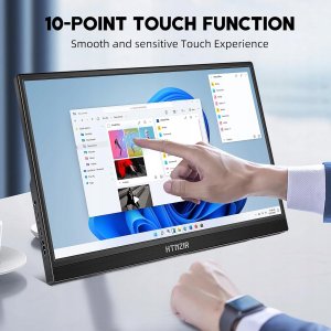 Przenośny ekran dotykowy 15,6 HTNZIR wyświetlacz FHD dodatkowy monitor IPS 2