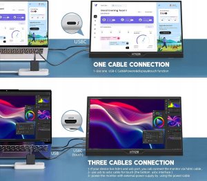 Przenośny ekran dotykowy 15,6 HTNZIR wyświetlacz FHD dodatkowy monitor IPS 3