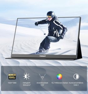 Yodoit Przenośny monitor do laptopa komputera 17,3'' ekran FHD IPS nowy 4