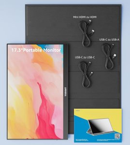 Yodoit Przenośny monitor do laptopa komputera 17,3'' ekran FHD IPS nowy 6