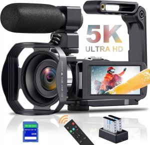 Kamera wideo 5K 64MP 60FPS WiFi 18xzoom cyfrowy vlogging YouTube 32 GB nowa 1