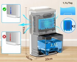 Midea/Comfee Elektryczny osuszacz powietrza 1,1 l/dzień do 30 m CS06 do domu nowy 2024 8