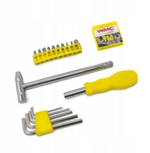 Zestaw narzędziowy 21 el. Kombinerki młotek bity 4