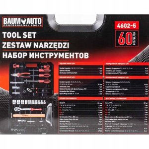 Zestaw narzędzi 1/2" i 1/4" 60el. (6-kątnych) (7-27mm) 3