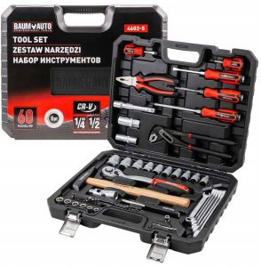 Zestaw narzędzi 1/2" i 1/4" 60el. (6-kątnych) (7-27mm) 5