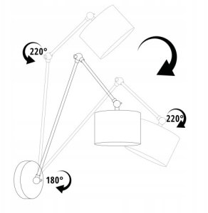 Nowoczesny kinkiet ścienny na regulowanym ramieniu TESNUS DUAL lampa ścienna LED na wysięgniku ruchomym góra-dół 6