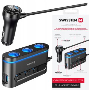 Swissten Car charger 2x USB-C PD / 1x USB-A QA 3.0 / 3x CL 6