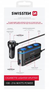 Swissten Car charger 2x USB-C PD / 1x USB-A QA 3.0 / 3x CL 10