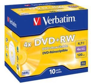 Verbatim Blank  DVD+RW SERL 4.7GB 4x 5 Pack Jewel 1