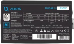 AQIRYS Zasilacz ATX / 80 Plus White Certified PULSAR LS 550W 3YW black 3