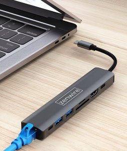 HUB USB-C Przejściówka ADAPTER 8w1 HDMI Gigabit Ethernet Macbook Pro Air M4 3