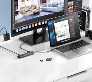 HUB USB-C Przejściówka ADAPTER 8w1 HDMI Gigabit Ethernet Macbook Pro Air M4 4