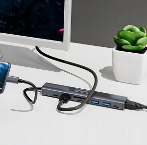 HUB USB-C Przejściówka ADAPTER 8w1 HDMI Gigabit Ethernet Macbook Pro Air M4 5