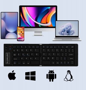 Składana Mini Klawiatura Bezprzewodowa Bluetooth do Tabletu Telefonu USB-C 2