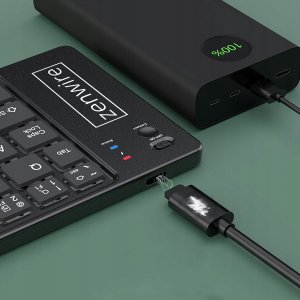 Składana Mini Klawiatura Bezprzewodowa Bluetooth do Tabletu Telefonu USB-C 5