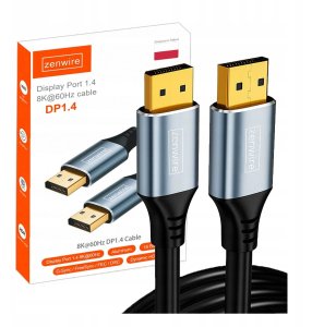 Kabel Display Port 1.4 2K 4K 144Hz 8K 60Hz DisplayPort do TV PC Monitora 3m 1