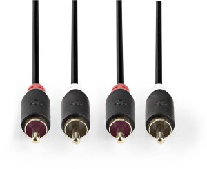 Nedis Audio Cable 2x  RCA -> 2 x RCA 1m 2