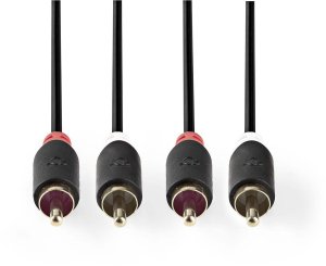 Nedis Audio Cable 2x  RCA -> 2 x RCA 3m Black 2