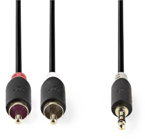 Kabel Nedis Aux Audio Cable 3.5 mm -> 2x RCA 0.5m Black 2